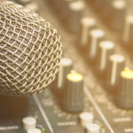 Microphone on sound desk